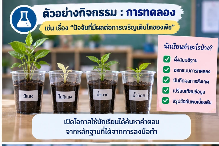ตัวอย่างการทดลองเพื่อค้นหาคำตอบ