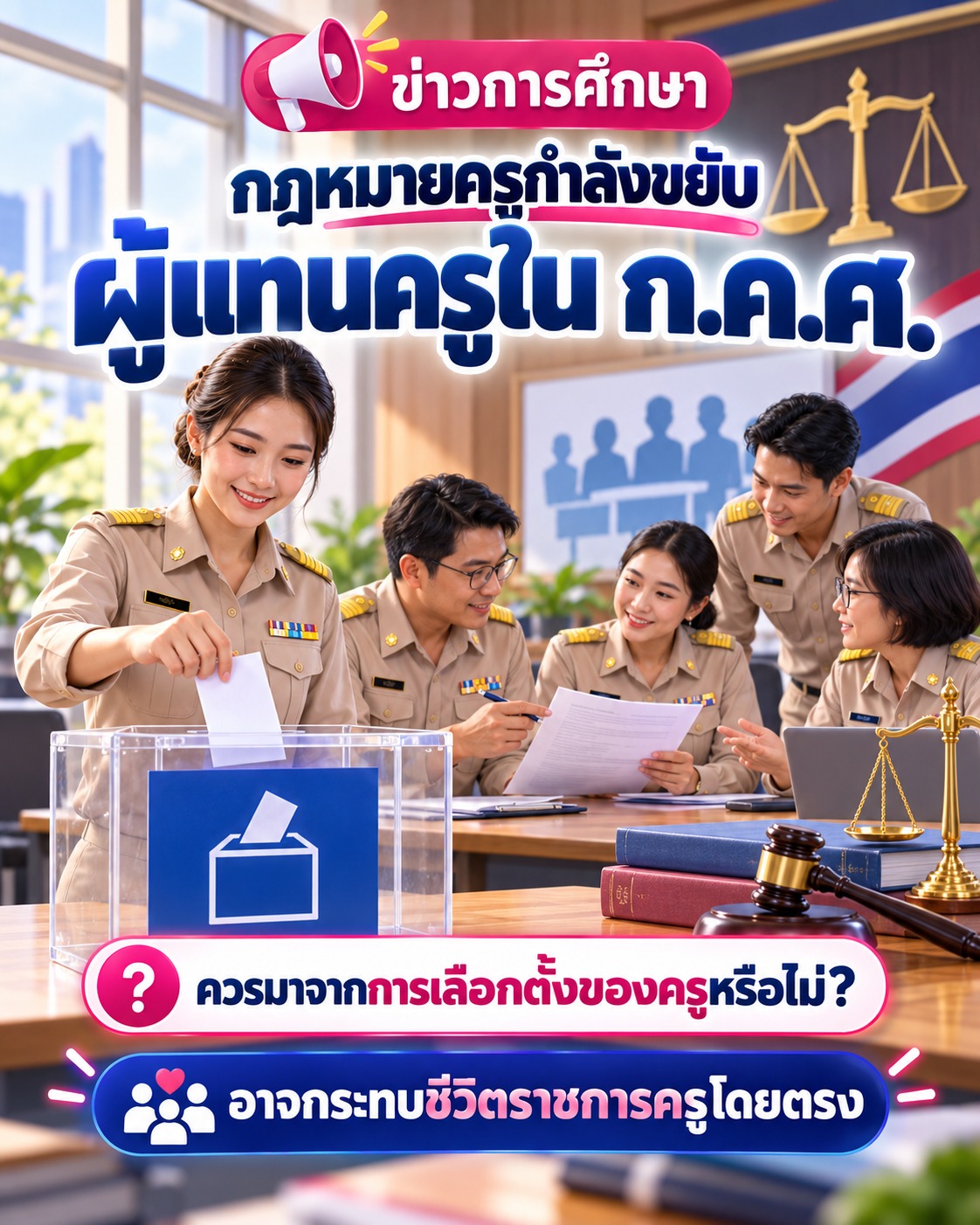 กฎหมายครูกำลังขยับ ผู้แทนครูใน ก.ค.ศ.