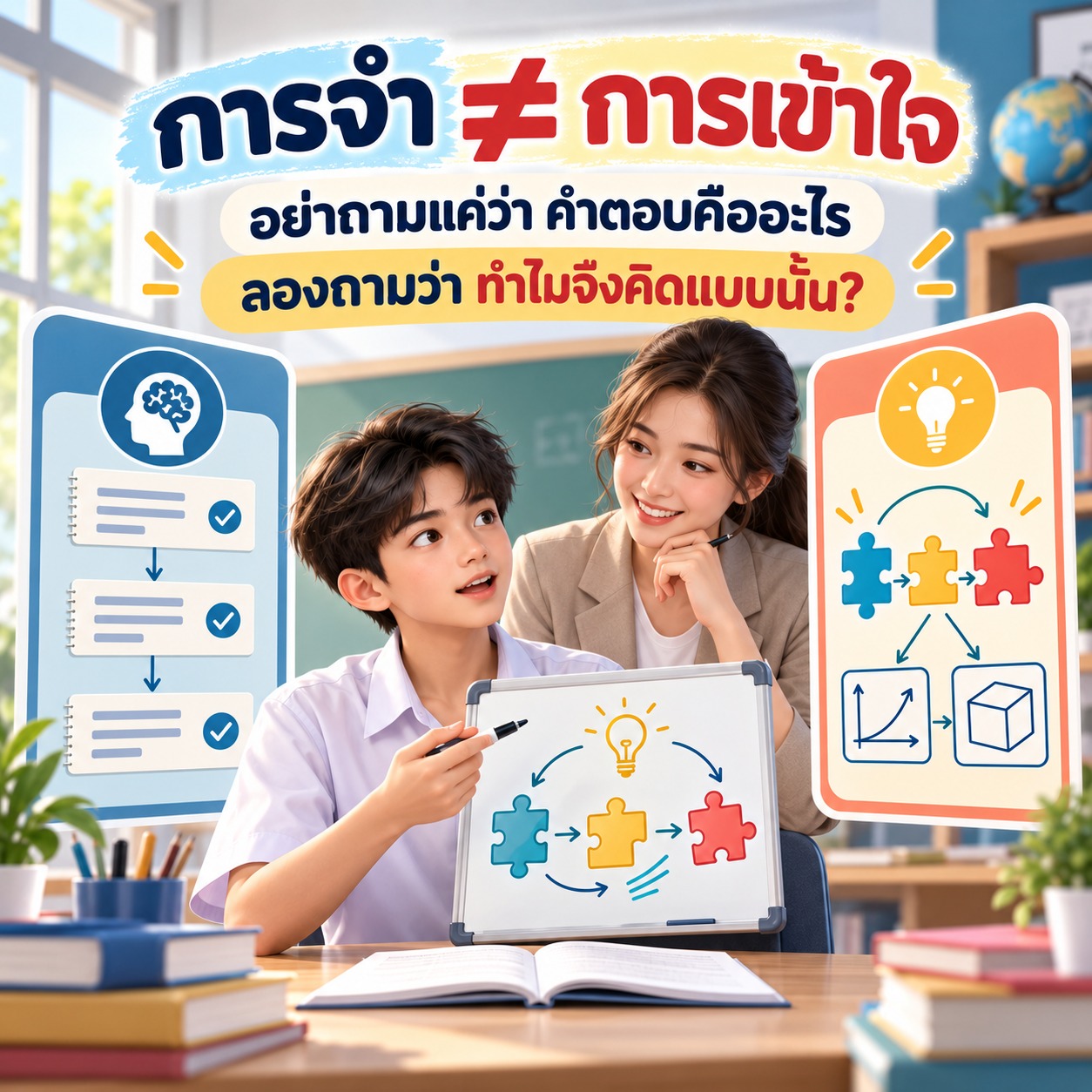 การจำ ไม่เท่ากับ การเข้าใจ อย่าถามแค่ว่าคำตอบคืออะไร ลองถามว่าทำไมจึงคิดแบบนั้น
