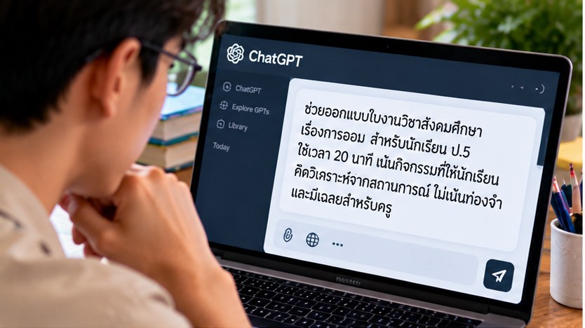 ตัวอย่างใบงานและกิจกรรมที่ออกแบบด้วย ChatGPT