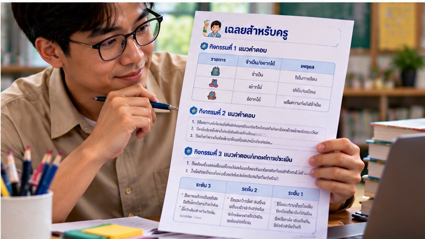 ตัวอย่างใบงานและกิจกรรมที่ออกแบบด้วย ChatGPT
