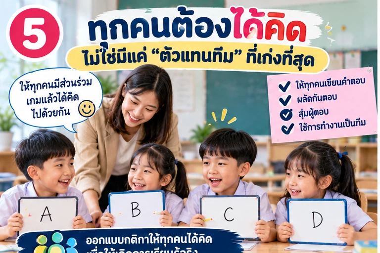 ออกแบบเกมให้สมาชิกทุกคนในทีมได้คิดและตอบ