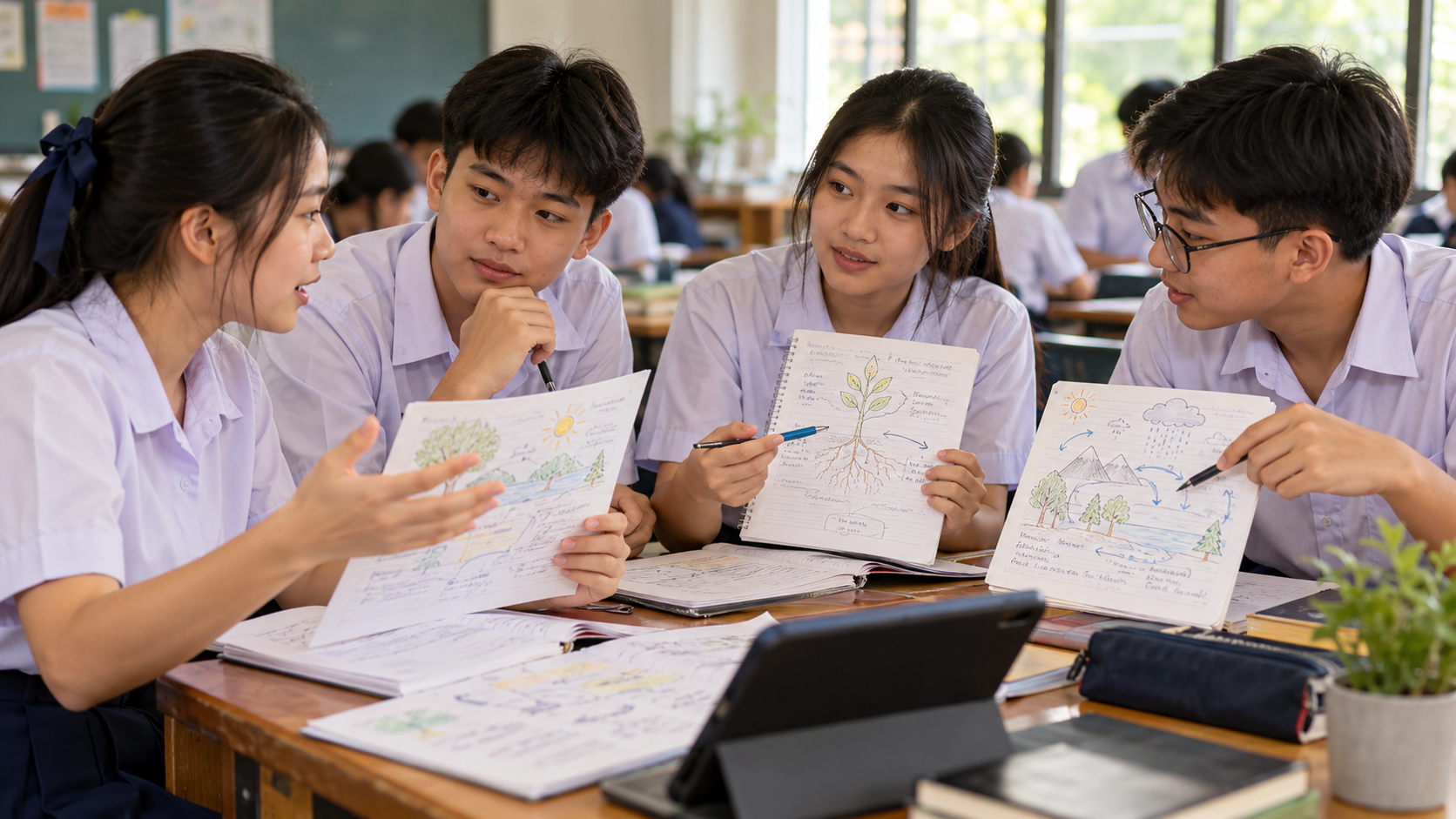 ภาพประกอบงานกลุ่มไม่ใช่งานคนเดียว ทำให้ทุกคนได้เรียนรู้