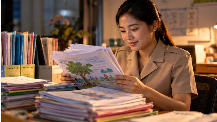 ครูตรวจหลักฐานและผลงานสำหรับ PA