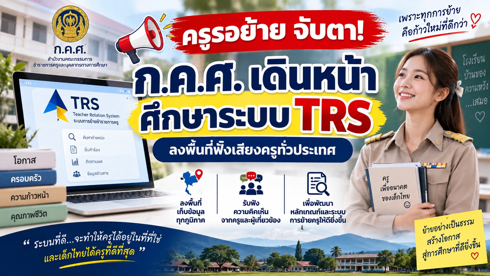 ก.ค.ศ. เดินหน้าศึกษาระบบย้ายครู TRS