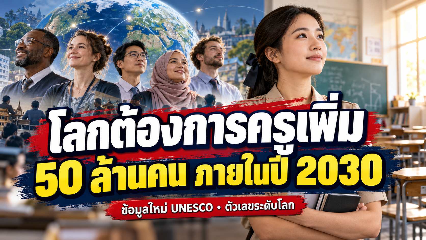 โลกต้องการครูเพิ่ม 50 ล้านคนภายในปี 2030